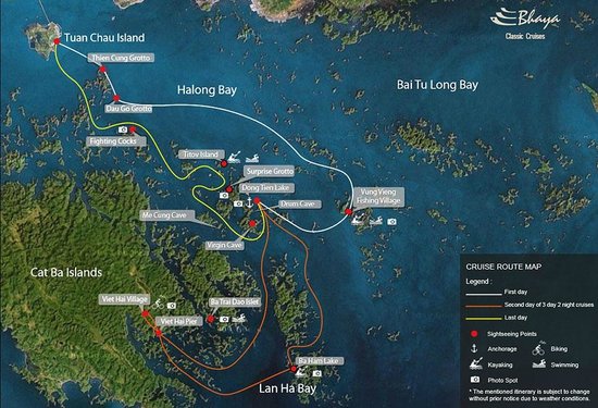 Bai Tu Long Bay map